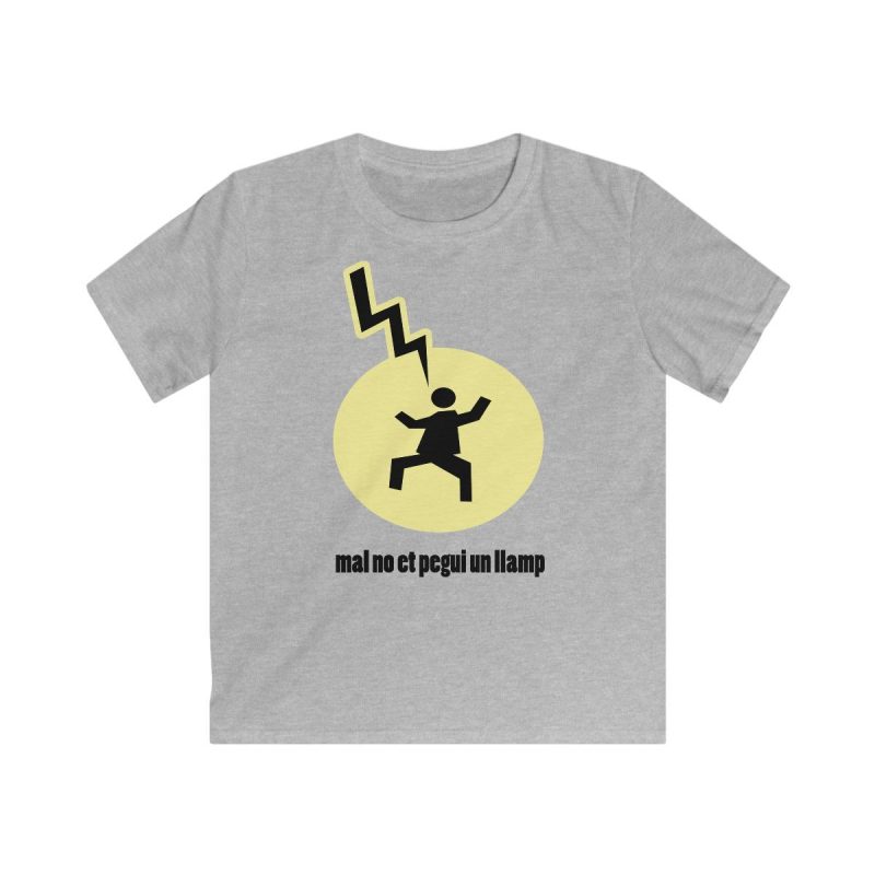 Camiseta infantil Softstyle - Gris deportivo - Camiseta «Mal no et toqui un llamp»