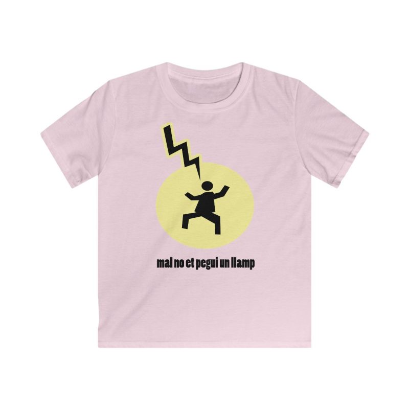 Camiseta infantil Softstyle - Rosa claro - Camiseta «Mal no et toqui un llamp»
