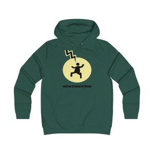 Sudadera universitaria mujer - Verde botella - Camiseta «Mal no et toqui un llamp»