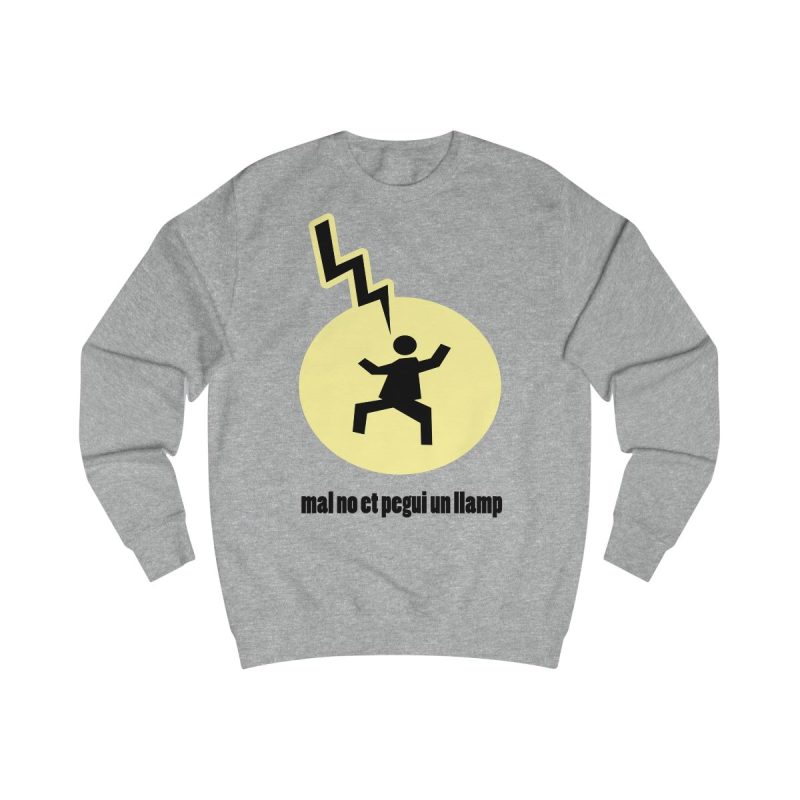 Sudadera clasica - Gris jaspeado claro - Camiseta «Mal no et toqui un llamp»