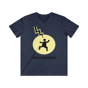 Camiseta hombre entallada cuello de pico - Azul marino - Camiseta «Mal no et toqui un llamp»