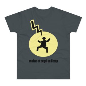 Camiseta hombre punto liso - Gris oscuro - Camiseta «Mal no et toqui un llamp»