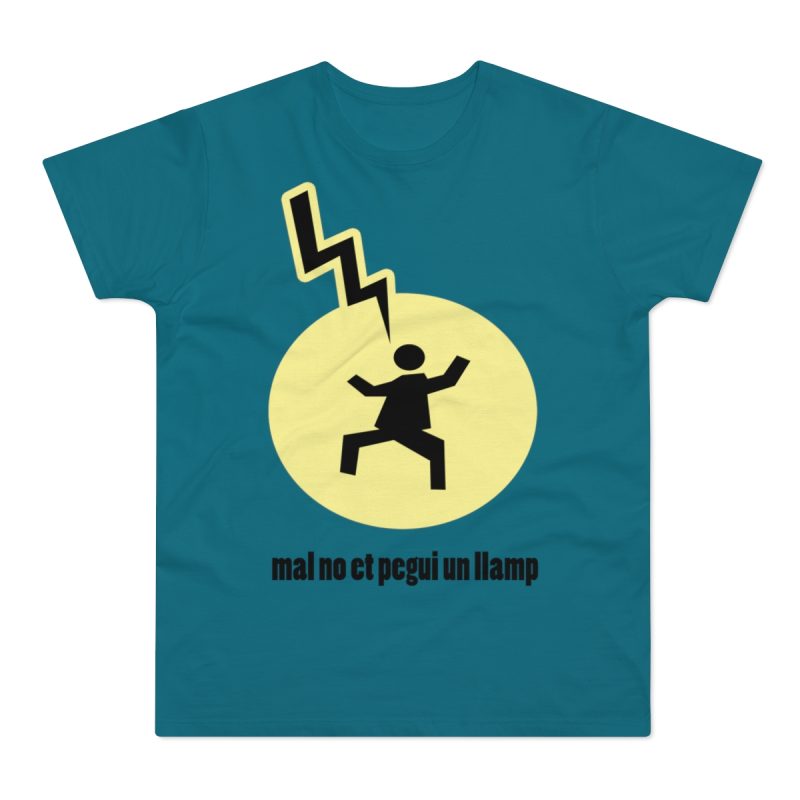 Camiseta hombre punto liso - Azul diva - Camiseta «Mal no et toqui un llamp»