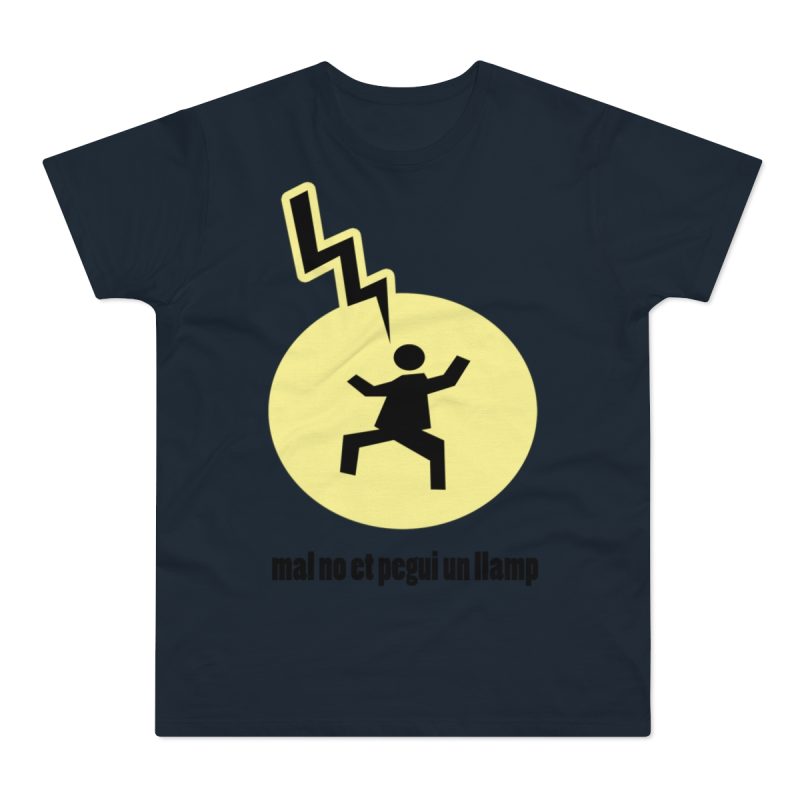 Camiseta hombre punto liso - Azul marino - Camiseta «Mal no et toqui un llamp»