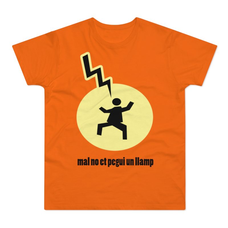 Camiseta hombre punto liso - Naranja - Camiseta «Mal no et toqui un llamp»