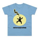 Camiseta hombre punto liso - Azul cielo - Camiseta «Mal no et toqui un llamp» Camiseta hombre punto liso - Azul cielo - Camiseta «Mal no et toqui un llamp»
