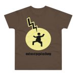 Camiseta hombre punto liso - Marron chocolate - Camiseta «Mal no et toqui un llamp» Camiseta hombre punto liso - Marron chocolate - Camiseta «Mal no et toqui un llamp»