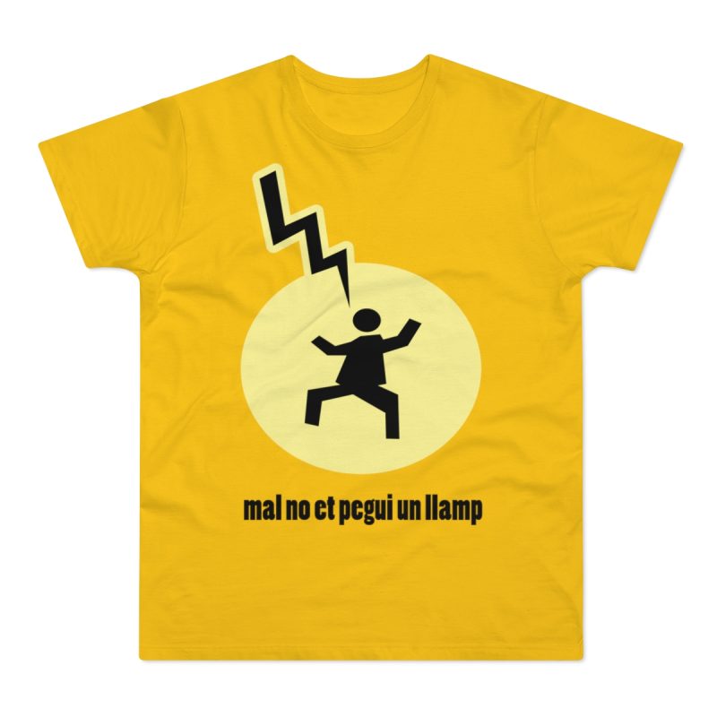 Camiseta hombre punto liso - Amarillo dorado - Camiseta «Mal no et toqui un llamp»