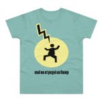 Camiseta hombre punto liso - Verde menta - Camiseta «Mal no et toqui un llamp» Camiseta hombre punto liso - Verde menta - Camiseta «Mal no et toqui un llamp»