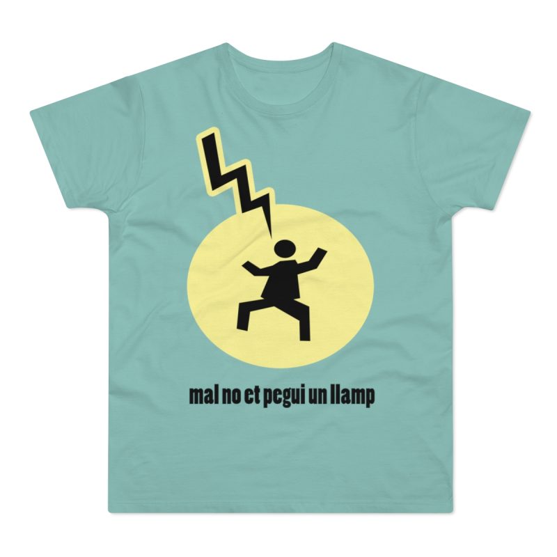 Camiseta hombre punto liso - Verde menta - Camiseta «Mal no et toqui un llamp»