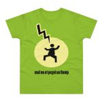 Camiseta hombre punto liso - Verde orquidea - Camiseta «Mal no et toqui un llamp» Camiseta hombre punto liso - Verde orquidea - Camiseta «Mal no et toqui un llamp»