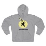 Sudadera capucha con cremallera premium - Gris jaspeado claro - Camiseta «Mal no et toqui un llamp» Sudadera capucha con cremallera premium - Gris jaspeado claro - Camiseta «Mal no et toqui un llamp»