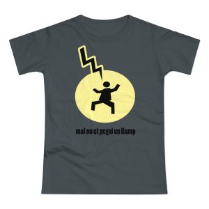 Camiseta mujer punto liso - Gris oscuro - Camiseta «Mal no et toqui un llamp»
