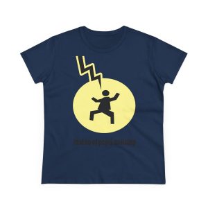 Camiseta mujer algodon medio - Azul marino - Camiseta «Mal no et toqui un llamp»