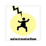 Pegatinas de vinilo cuadradas - Camiseta «Mal no et toqui un llamp»