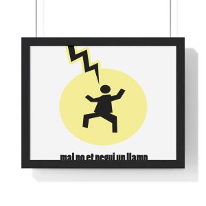Poster enmarcado horizontal - Negro - Camiseta «Mal no et toqui un llamp»