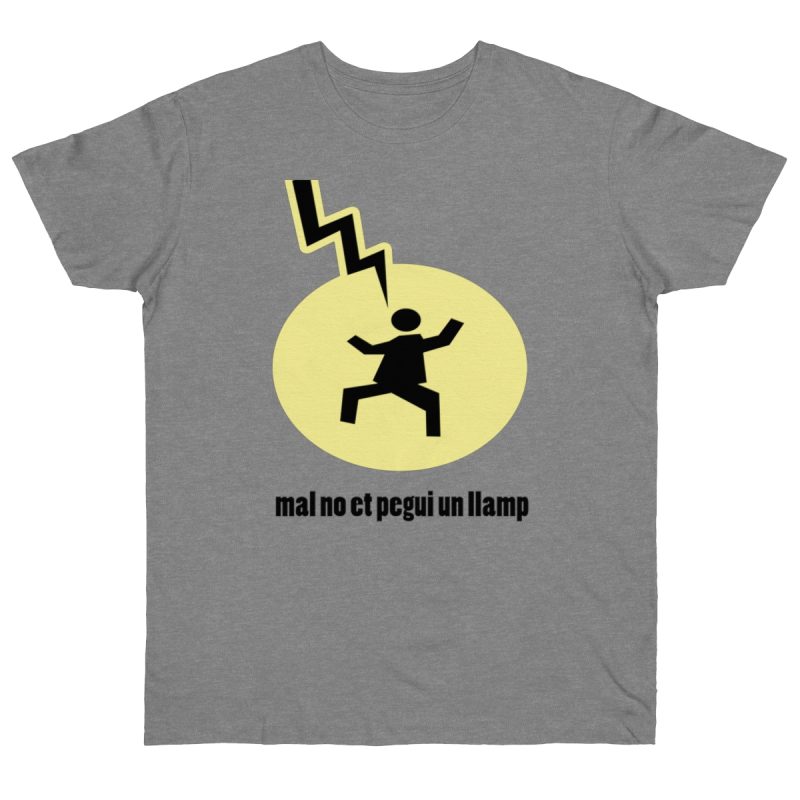 Camiseta punto liso - Gris deportivo jaspeado - Camiseta «Mal no et toqui un llamp»