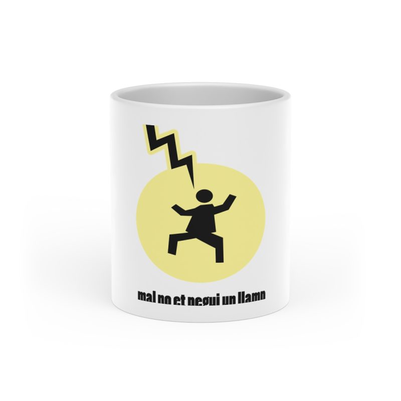 Taza con asa de corazon - Blanco - Camiseta «Mal no et toqui un llamp» Taza con asa de corazon - Blanco - Camiseta «Mal no et toqui un llamp»