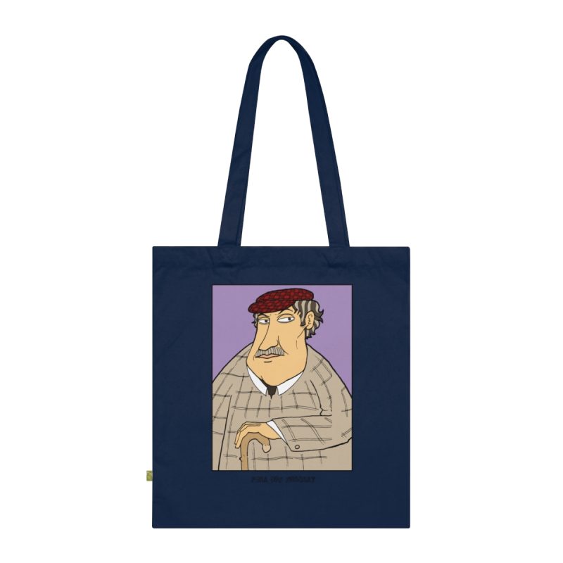 Bolsa de algodon organico - Azul marino frances - Camiseta «Fora des sembrat»