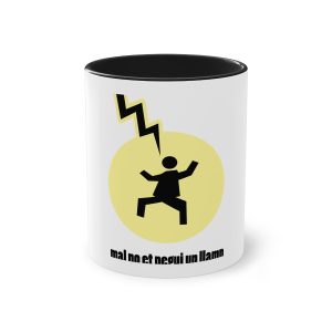 Taza bicolor - Negro - Camiseta «Mal no et toqui un llamp»