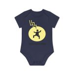 Body bebe manga corta organico - Azul marino nautico - Camiseta «Mal no et toqui un llamp»