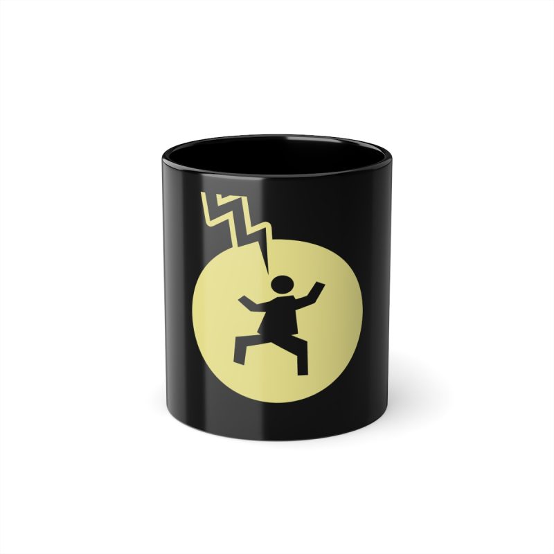 Taza negra 325 ml - Negro - Camiseta «Mal no et toqui un llamp» Taza negra 325 ml - Negro - Camiseta «Mal no et toqui un llamp»