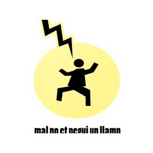 Pegatinas de vinilo troqueladas - Camiseta «Mal no et toqui un llamp»