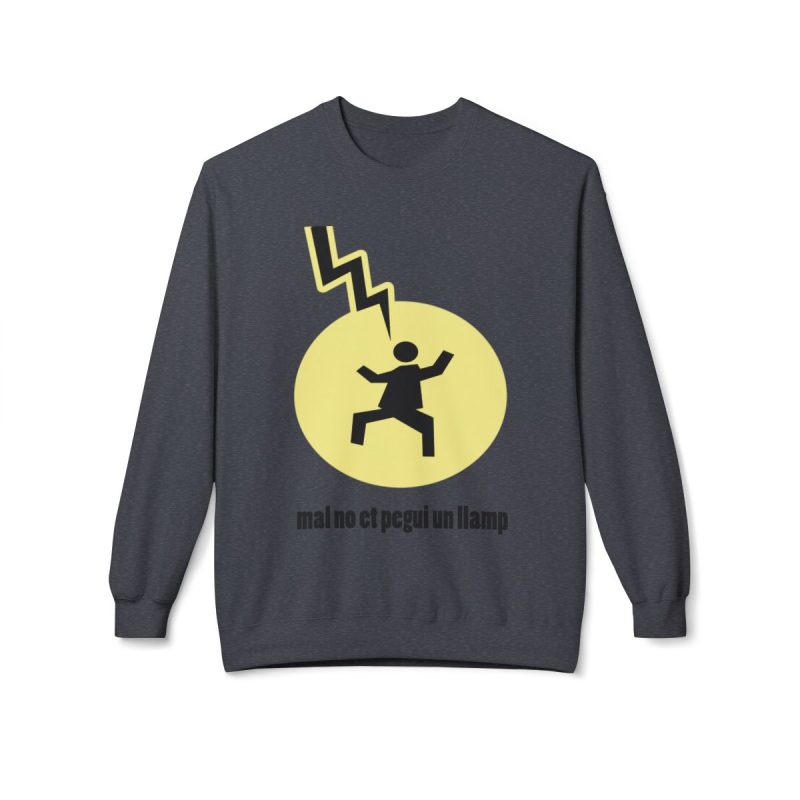 Sudadera Softstyle cuello redondo - Gris jaspeado oscuro - Camiseta «Mal no et toqui un llamp»