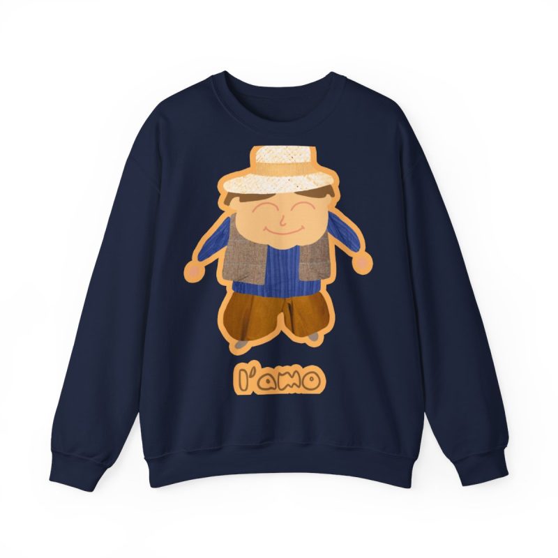 Sudadera cuello redondo - Azul marino - Camiseta «L’amo» pages