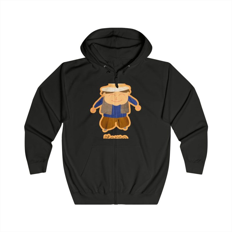 Sudadera con capucha y cremallera - Negro azabache - Camiseta «L’amo» pages