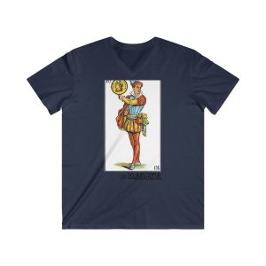 Camiseta hombre entallada cuello de pico - Azul marino - Camiseta «Sa Madona» Truc