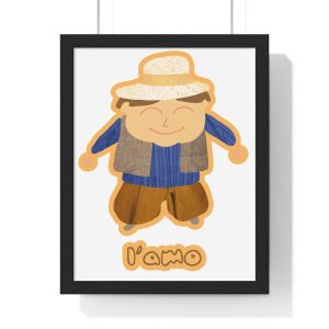Poster enmarcado vertical - Negro - Camiseta «L’amo» pages