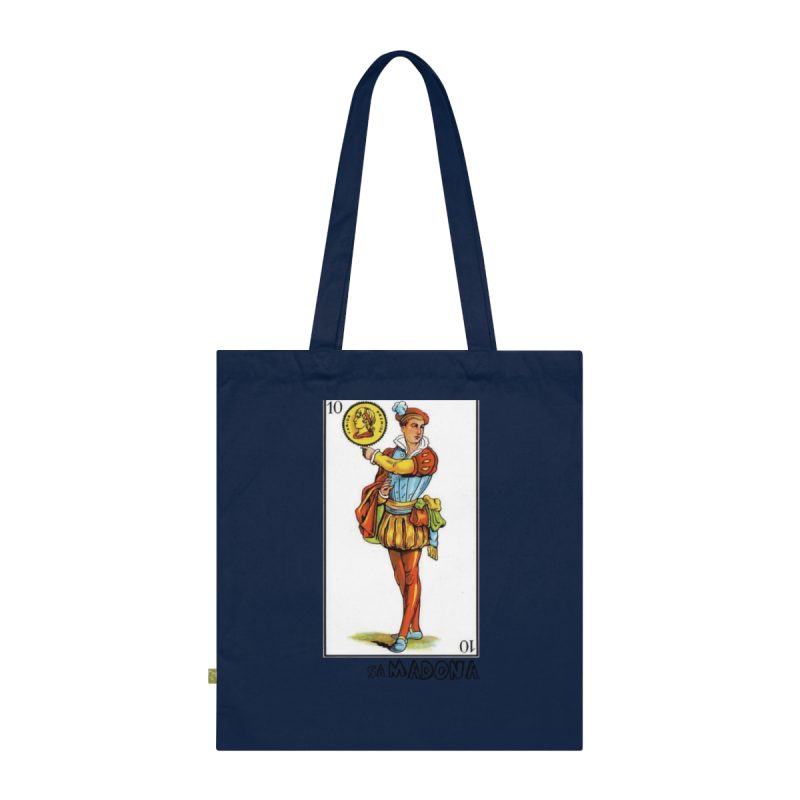 Bolsa de algodon organico - Azul marino frances - Camiseta «Sa Madona» Truc