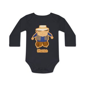 Body bebe manga larga organico - Negro - Camiseta «L’amo» pages
