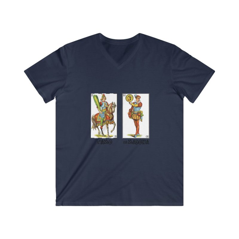 Camiseta hombre entallada cuello de pico - Azul marino - L’Amo, Sa Madona y el truc Camiseta hombre entallada cuello de pico - Azul marino - L’Amo, Sa Madona y el truc