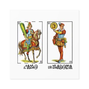 Pegatinas laminadas cuadradas - L’Amo, Sa Madona y el truc