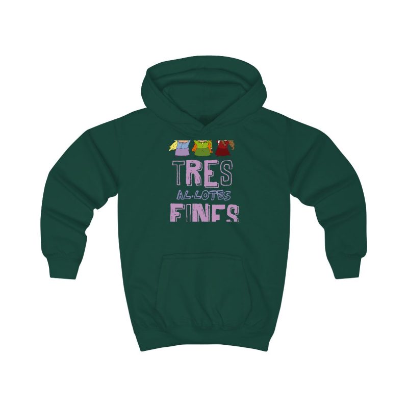 Sudadera con capucha infantil - Verde botella - Camiseta «Tres al·lotes fines»