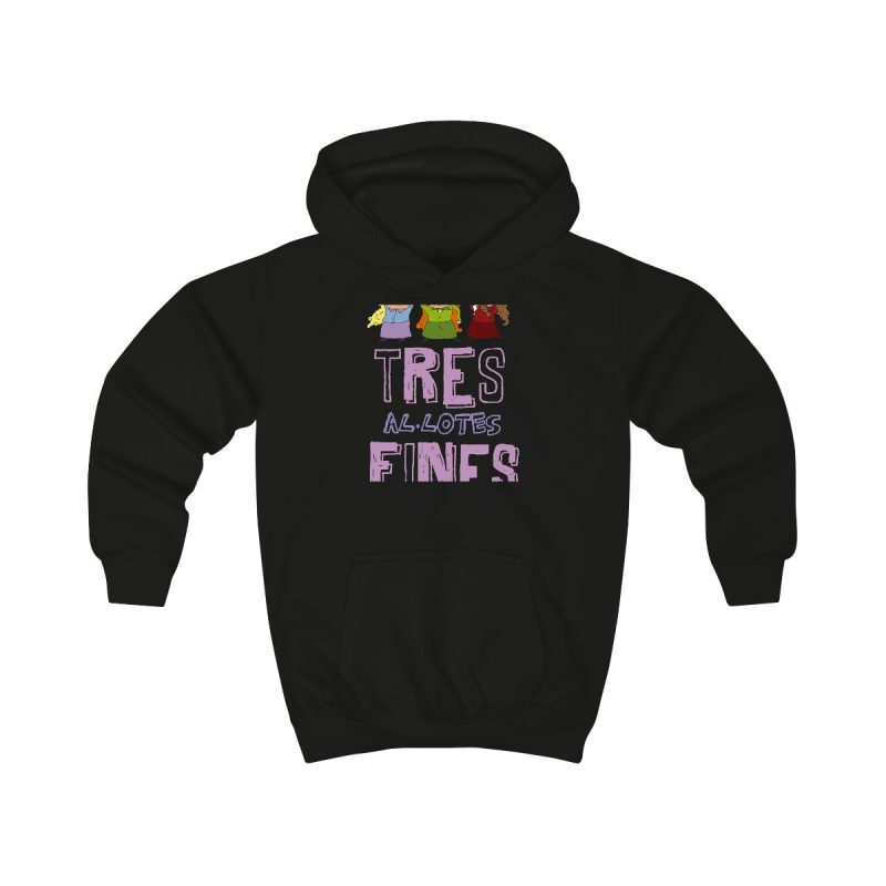 Sudadera con capucha infantil - Negro azabache - Camiseta «Tres al·lotes fines»