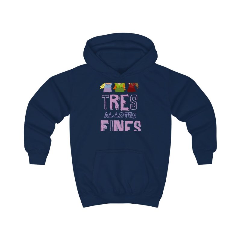 Sudadera con capucha infantil - Azul marino Oxford - Camiseta «Tres al·lotes fines»
