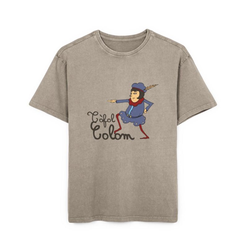 Camiseta oversize lavado acido - Caqui oscuro - Camiseta Tòfol Colom