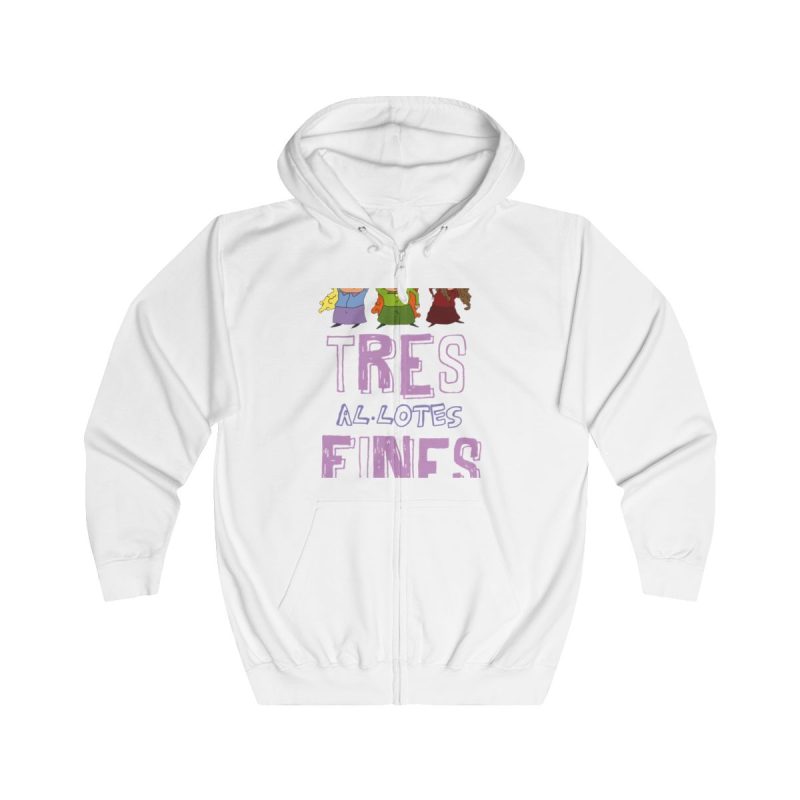 Sudadera con capucha y cremallera - Blanco artico - Camiseta «Tres al·lotes fines» Sudadera con capucha y cremallera - Blanco artico - Camiseta «Tres al·lotes fines»