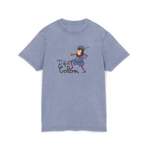 Camiseta lavado acido cuello redondo - Azul vintage - Camiseta Tòfol Colom