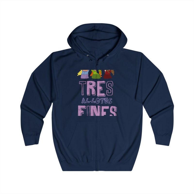Sudadera con capucha y cremallera - Azul marino Oxford - Camiseta «Tres al·lotes fines»