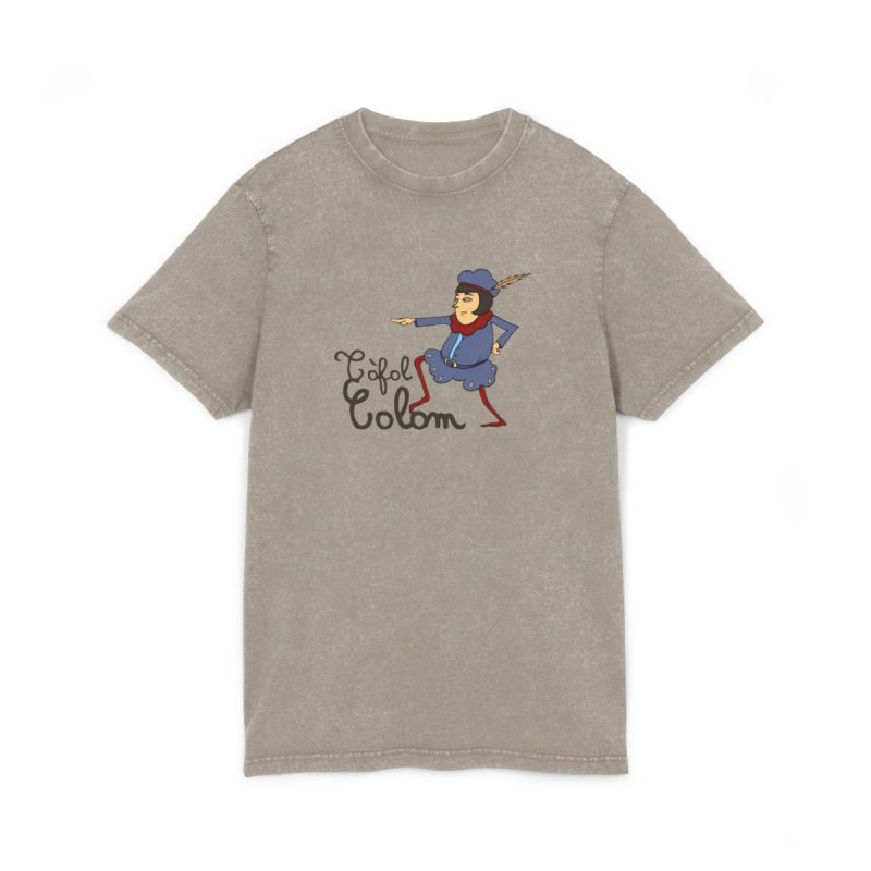 Camiseta lavado acido cuello redondo - Caqui oscuro - Camiseta Tòfol Colom
