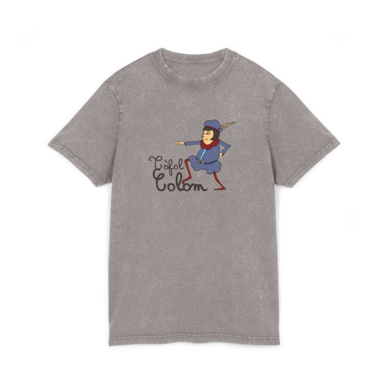 Camiseta lavado acido cuello redondo - Gris asfalto - Camiseta Tòfol Colom