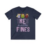 Camiseta hombre entallada cuello de pico - Azul marino - Camiseta «Tres al·lotes fines»