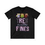 Camiseta hombre entallada cuello de pico - Negro - Camiseta «Tres al·lotes fines»
