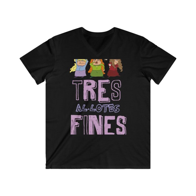 Camiseta hombre entallada cuello de pico - Negro - Camiseta «Tres al·lotes fines»