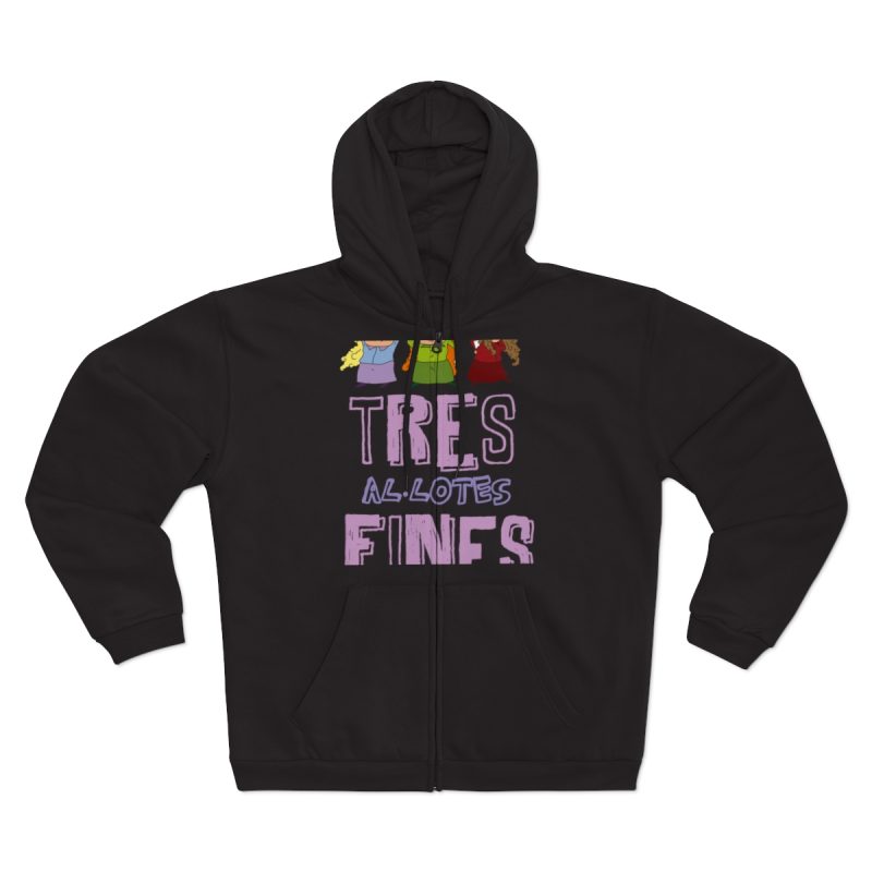 Sudadera capucha con cremallera premium - Negro - Camiseta «Tres al·lotes fines» Sudadera capucha con cremallera premium - Negro - Camiseta «Tres al·lotes fines»
