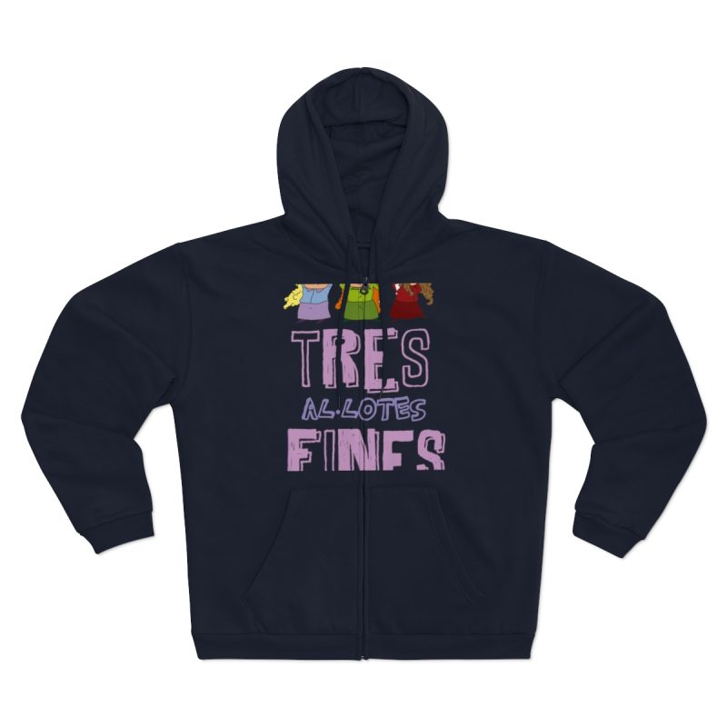 Sudadera capucha con cremallera premium - Azul marino - Camiseta «Tres al·lotes fines»